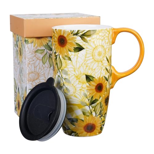 Taza de cerámica para viaje 17oz con tapa y mango miniatura 1