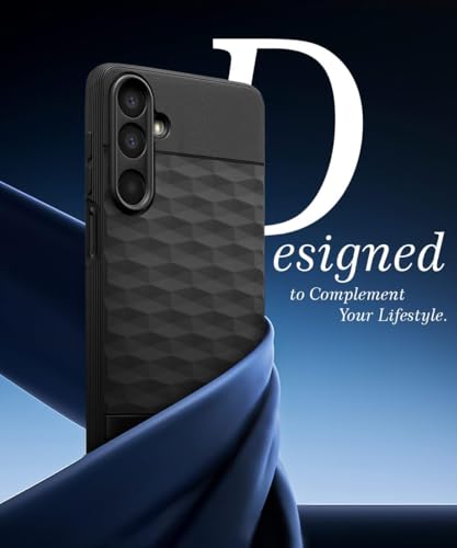 Image of WOW IMAGINE Back Cover for Samsung Galaxy M16 5G | Galaxy F16 5G with Hexa Cube Design | Ultra Slim Rubberised Case | Inner Velvet Fabric | Silicone Flexible Mobile Case | Camera Protection - Black