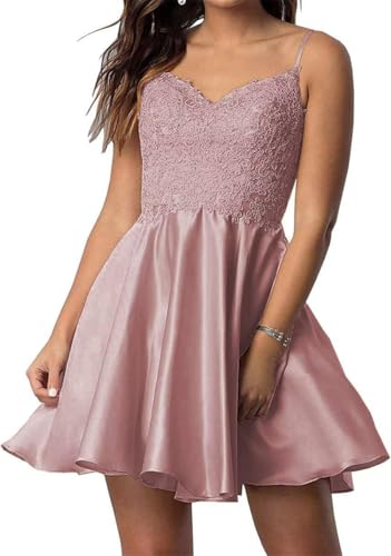 Robe de soirée en satin noire col en V avec poches dentelle chic pour ado