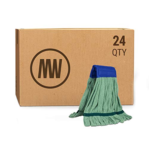 Medium Microfiber Tube Mop Head (14 Oz.) | More Light-Weight Than Conventional Cotton String Mops | For Commercial And Industrial Use, Cleaning Supplies & Products (Green, 24) #TOP12
