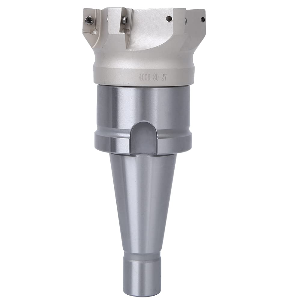 Cryfokt Portapinze e Set di Frese Ad Alta Durezza per la Lavorazione dei Metalli, Portapinze NT40-FMB27 BAP400R-80-27-6 Fresa per Scanalature APMT1604 Inserti per Uso Industriale (NT40-FMB27+80