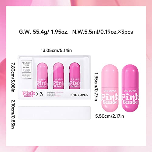 Swetiyou Glossy Lip Stain, 3 Colors Capsule Pills Liquid Lipcolor Makeup, Non-Sticky, Long Lasting Waterproof Pink Lip Gloss, Highly Pigmented Color And Instant Shine, Longwear Lip Gloss Set For Women Makeup. #TOP5