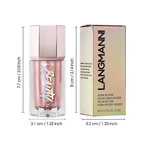 Iluminador líquido para rostro | Liquid Luminizer Shimmer larga duración | Iluminador líquido a prueba agua Shimmer Stick, resaltador brillo ligero y suave para un maquillaje Teksome - imagen 4