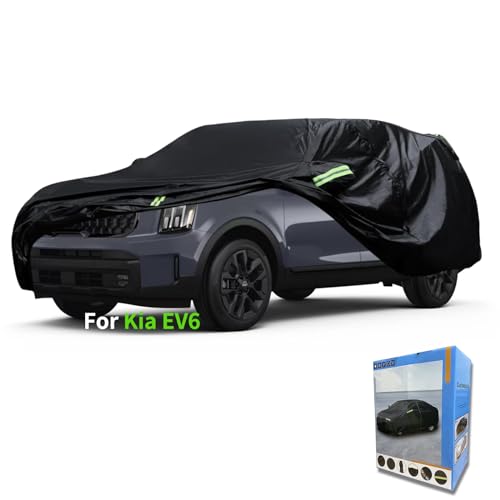 Image of Custom-Fit for Kia Car Cover, Automobiles All Weather Waterproof, Car Cover All Weather Snowproof UV Protection Windproof Outdoor Full car Cover (for Kia EV6)