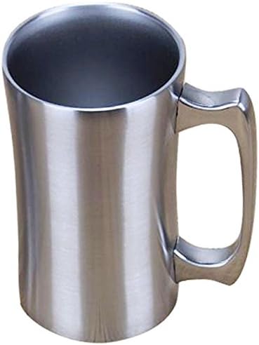 OrgMemory Insulated Cup, Stainless Steel Coffee Mug, 20 oz Coffee Mug, (560 ml), Double Wall Beer Stein, Tumbler with Handle, Insulated Beer Mug with Lid