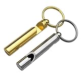 Homoyoyo 2 Stück Pack Retro Messing Trillerpfeife mit Flaschenöffner Multifunktionaler Schlüsselanhänger für Outdoor Camping Sport und Notfälle