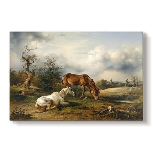 Friedrich Gauermann | Horses In A Quiet Meadow | Canvas Wall Art | GAL088