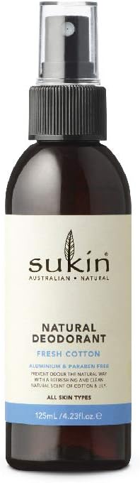 Sukin Natural Deodorant, Fresh Cotton, 125ml