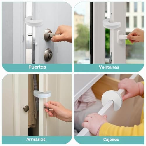 Miniatura 6 de Swkj Protectores De Dedos De Puerta, 6 Topes De Puerta A Prueba De Bebés, Seguridad De Puerta De Espuma Blanca Para Niños Para Prevenir Lesiones Por Pellizcos En Los Dedos, Protector De Puerta De