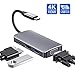 Produktbild RayCue USB C Hub, Typ C Hub Adapter, USB C zu HDMI VGA Adapter mit 4K HDMI, 1080p VGA, USB 3.0 Anschluss, USB C Stromversorgung Kompatibel mit MacBook Pro 2016/2017/2018 und USB C-Geräten