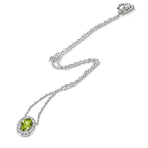 B. BRILLIANT Sterling Silver Peridot Halo Choker #TOP21