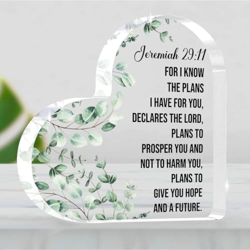 Christian Decor Jeremiah 29 11 Christian Desk Decor Jeremiah 29 11 Gifts For I Know The Plans I Have For You Inspirational Gifts for Women Men Bible Verse Home Office Prayer Room Acrylic Sign
