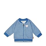 Steiff Sweatjacke EU Größe 86 blue yonder, Sweat-Jacke für Kleinkinder, weich und bequem, Kinder Sweatshirt, waschmaschinenfest