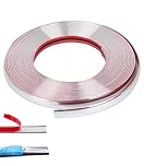 Youzzei Automotive Chrome Trim, 12mm x 5m Chrome Tape Self Adhesive, Premium Car Styling Moulding Strip Trim for Auto Window Bumper Door Edge Guards Protect Sticker, Flexible Molding Trim - Silver