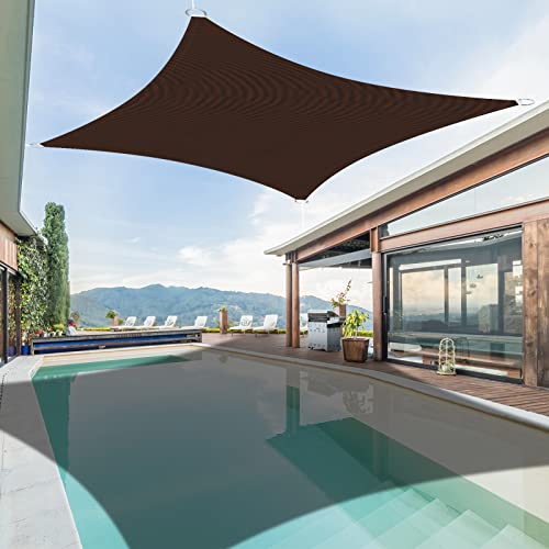 Ankuka Waterproof Sun Shade Sails Canopy Awning Shelter, UV Blockage Backyard Patio Garden Carport(10\'x13\', Brown) - Thumbnail 7
