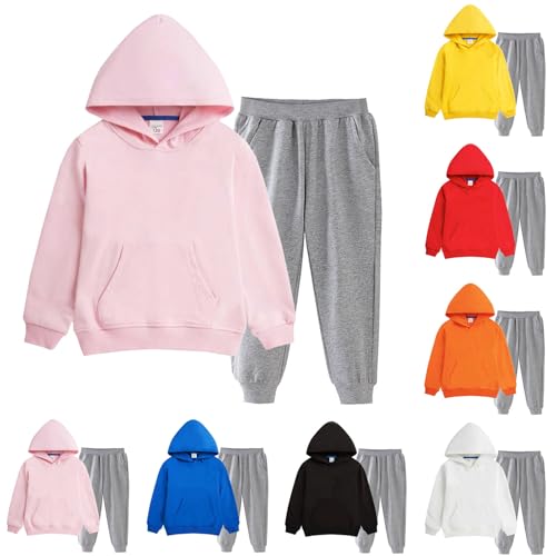 Kids Sweatsuits Girls Boys 2 Piece Tracksuit Cotton Hooded Sweatshirt and Sweatpants Athletic Jogging Outfits for 2-15 Years2