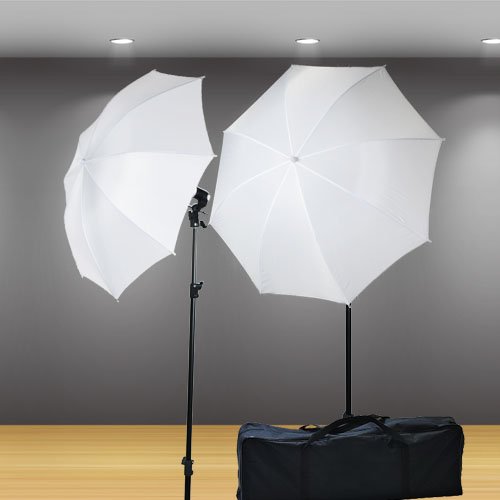 Photo Studio Kit Lighting Kit 400 Watt Video Photography Portrait Lighting Kit, Backdrop Support System And 6' X 9'Ft White Muslin Backdrop Umbrella Softbox Kit By Fancierstudio U69W #TOP6