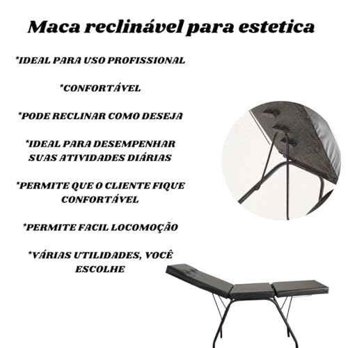 HENVIFER, Kit estética Maca 3 posições massagem + Mocho + Escada