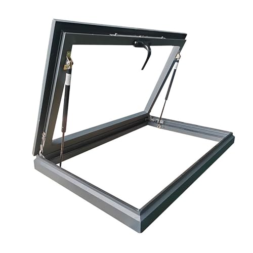 Claraboya personalizada para terraza solárium y ático (78 x 58 cm), marco de aluminio de doble capa, vidrio aislado, iluminación subterránea, mejora la luz natural y la eficiencia energética