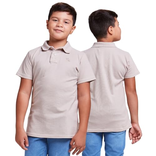 Kit 3 Camisa Polo Basica Infantil Masculina (BR, Idade, 6 Anos, Regular, PRETO - BRANCO - BEGE)