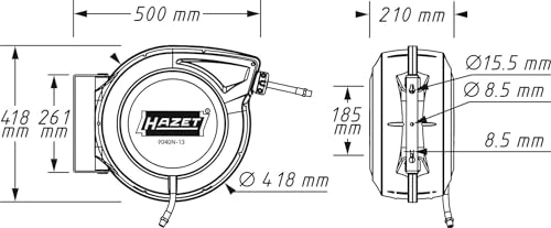 Druckluftschlauch-Aufroller Hazet Schlauchtrommel 9040N-13