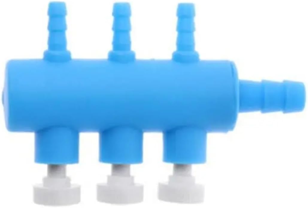 Aquarium Air Control Valve Blue Plastic 2-6 Way Fish Tank Diverter Pump Practical Accessories(6 ways)