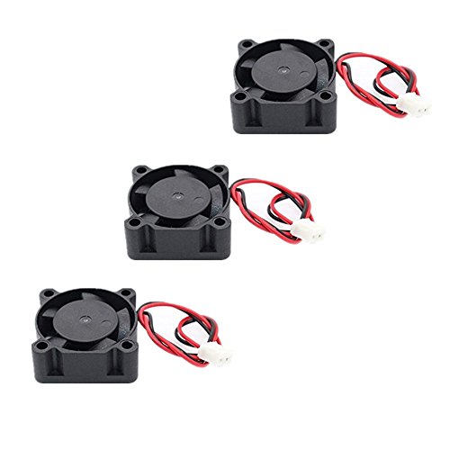 Honbay 3pcs DC 12V 0.1A 2Pin 25mm x25mm x10mm Mini Brushless Cooling Fan