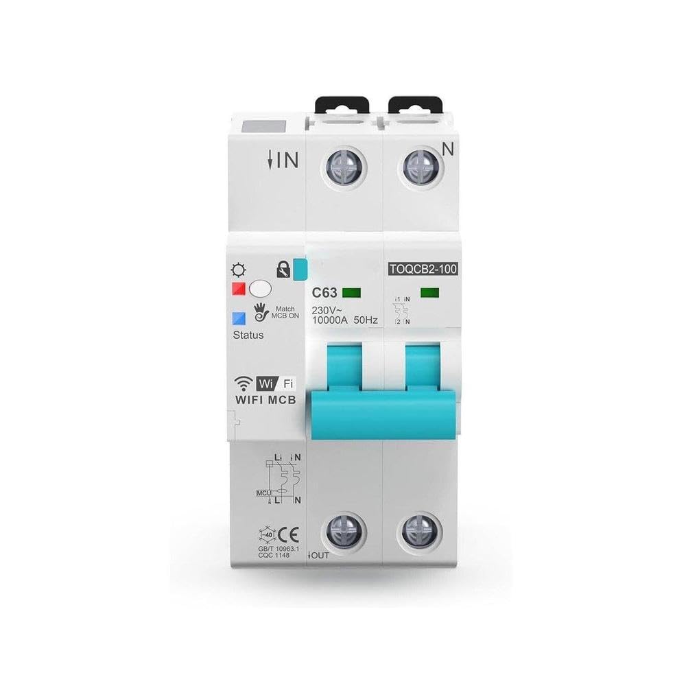 Disyuntor medido WiFi, interruptor de recierre del disyuntor inalámbrico automático de control remoto Smart Living - 4P-1-63A Proteger equipos eléctricos.(4P)