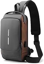 Sling Bag for Men Anti-Theft USB Crossbody Backpack Waterproof Chest Daypack Business Men Bag Shoulder Bag