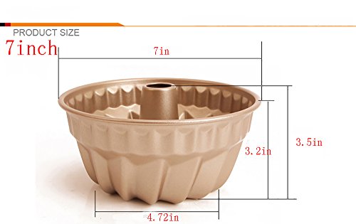 Li-Gelisi Cake Baking Pan Made Of Non-Stick Golden Aluminum Feature For Home Kitchen And Catering Kugelhopf Mold, Non Stick Bundt Pan (7-Inch) #TOP2