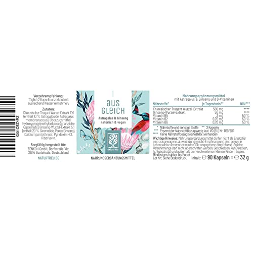Foto von Astragalus Kapseln hochdosiert - 10% Astragaloside IV mit Panax Ginseng (20% Ginsenoside) & B-Vitamine I Astragalus membranaceus I Vegan 90 Astragalus Panax Ginseng Kapseln