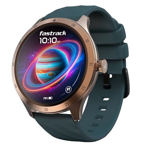 Fastrack Jupitor R2 Smart Watch, 1.38” TFT Display, 240 * 240 Pixel Resolution, SingleSync BT Calling, AI Voice Assistant, 100+ Sports Modes & Smartwatch Faces,Upto 5 Day Battery, IP68 (Teal)