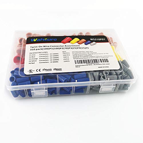 310PCS Electrical Wire Cap Connectors Nuts Kit Within 70PCS Orange P3 Type Small,Screw on Terminals Assortment Set - Thumbnail 6