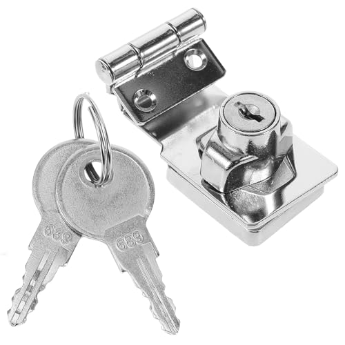 Glass Door Cabinet Lock Set with Keys, No Drilling Silver