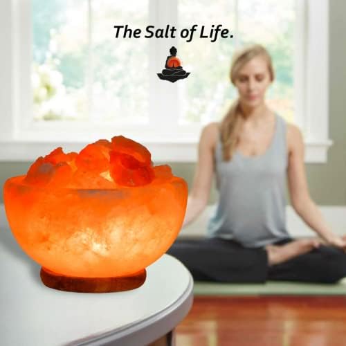 Cello The Salt of Life Himalayan Salt Lamp Fire Bowl. Aesthetic Room Decor. Bedroom Accessories & Bedroom Decor. Stunning Bedside Lamp for Bedside Table. Desk Lamp. Home Accessories (3.5kg).