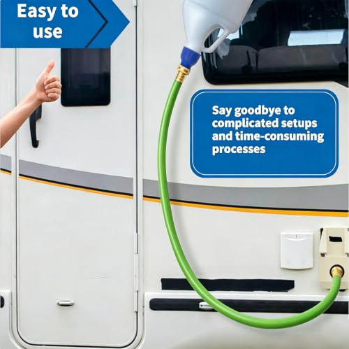 Image of Garden Hose to Antifreeze Bottle Adapter Kit (2 Pcs), Allows Easy and Leak-Free Pouring Of Antifreeze from Buckets To RVs, Trailers,Campers and Boats,All-in-One Male and Female Twist Connect Adapter