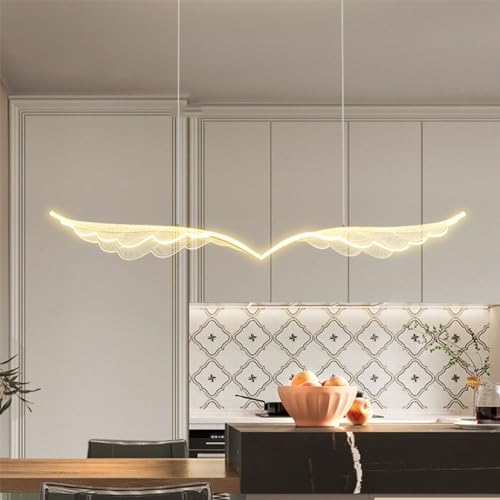 Lámpara Colgante Moderna de 120 cm de Largo con alas de acrílico y Pantalla, Regulable en Altura, Ideal para Gimnasio, Sala de conferencias y Sala de exposición.