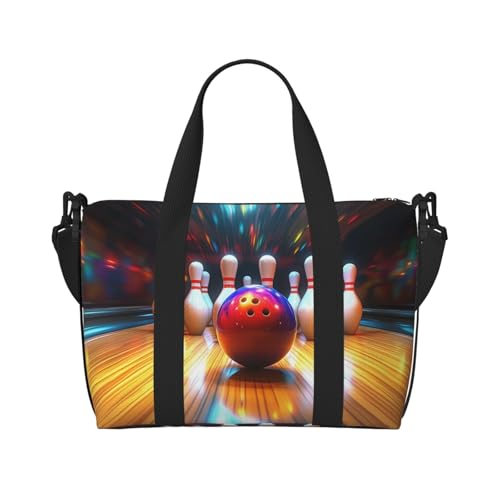 bowling ball print Travel Duffel Bag, Sports Tote Gym Bag, Swim Pool Bag Large Shoulder Tote Bag for Beach Weekender