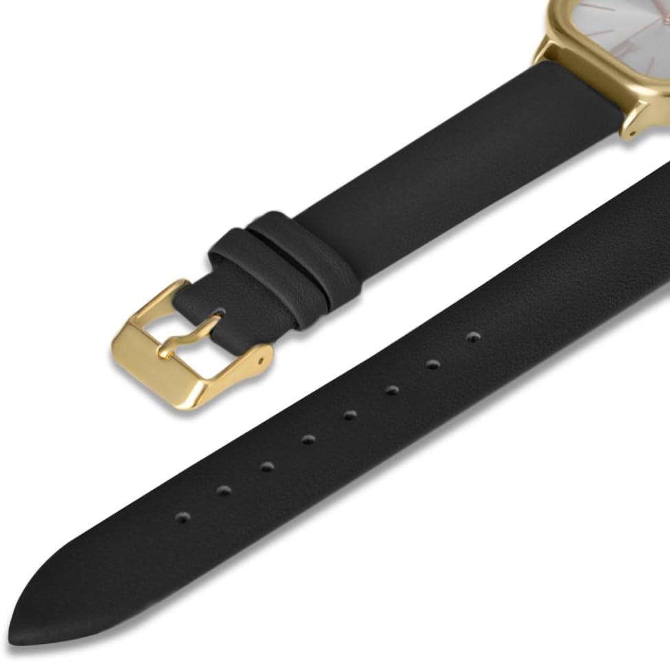 Bisley Women Square Watch Leather Strap Easy to Read Waterproof Watch - Image 3