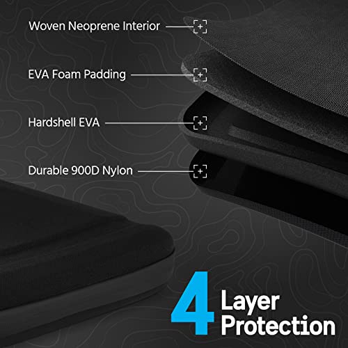 Pelican Adventurer - Laptop Bag/Sleeve 14 Inch - [Elastic Carrying Handle] [Secure Zip Lock] Water Resistant & Heavy Duty Laptop Case For Macbook Pro 13 / Air M2, Hp, Dell, Lenovo, Sony, Asus -Black #TOP4