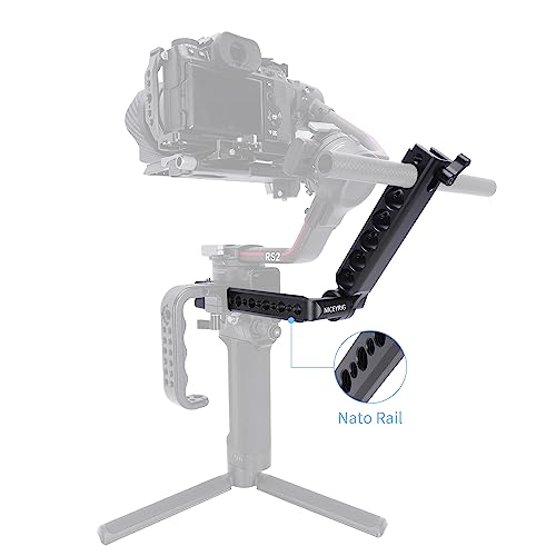 NICEYRIG Side Handle Grip 360° Adjustable knobs Aluminium Alloy Handgrip for DJI RS2/RSC2/RS3/RS3MINI/RS3 Pro/RS4/RS4 Pro Stabilizer Gimbal with Nato Clamp Rosette Mount-558 - Image 2
