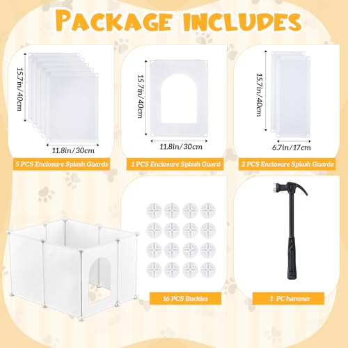Marsui Large Cat Litter Box Enclosure Splash Guard DIY Litterbox Wall Shield Easy Clean Dog Privacy Screen Enclosure Light Weight Plastic Sheets for Most Litter Boxes (23.6 x 20 x 15.7 Inches)