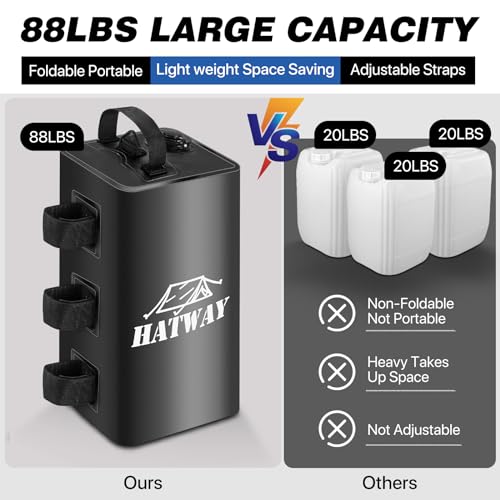 Hatway Canopy Water Weight Bag,88 LBS Water Tent Weights Set of 4 Leg Weights for Pop Up Canopy,Gazebo,Canopies,Tent-4 * 10L-Black