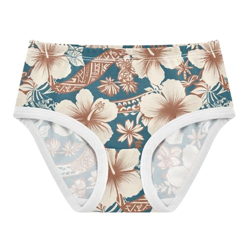 Wusikd Hibiscus Girls' Underwear Cotton Flowers Girls Briefs Soft Toddler Underwear 2T