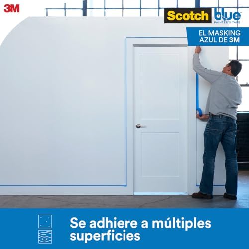 ScotchBlue Original Multi-Surface Painters Tape, 2 Inch Wide (1.88 in. x 60 Yds), 1 Roll Blue Paint Tape Protects Surfaces & Removes Easily, Masking Tape for Indoor and Outdoor Use (2090-48NC) - 5