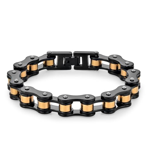 Image of LAFATINA Motorcycle Bike Chain Bracelets Stainless Steel Bicycle Masculine Polished Link Bracelets for Men Women