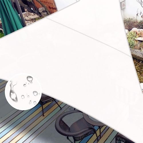 LOVE STORY Waterproof 10'x10'x14' Triangle White Sun Shade Sail Cannoy UV Resistant for Outdoor Patio Garden Backyard (We Make Custom Size)