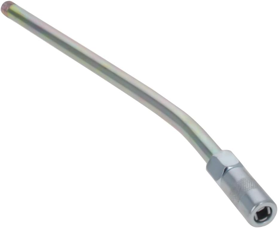 Auniwaig 1/8" NPT Grease Fitting Standard Grease Metal Extension Tubes 9.1" Long with Grease Nozzle Zinc Plated For Hand Operated Greaseguns 1pcs