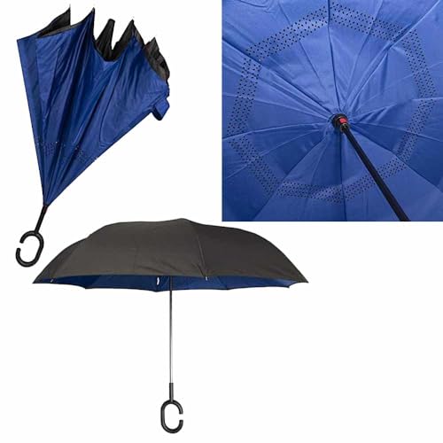 Vetrineinrete® Ombrello inverso con apertura manuale manico a C ombrelli