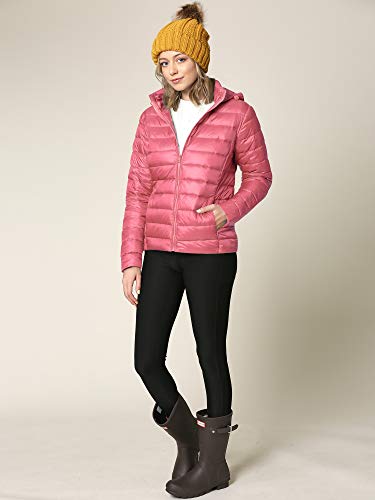 Ll Wjc2144 Women's Ultra Light Weight Packable Down Jacket With Removable Hoodie M Mauve #TOP4